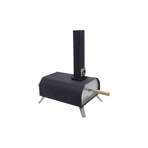 Volleboピザオーブン家庭用屋外ピザ窯、トースターポータブル薪焼きピザオーブン均一加熱 業務用ピザ窯 温度計 木製ペレットピザオーブンキャンプ屋外裏庭キッチン用 (ブラック,11インチ) [並行輸入品]